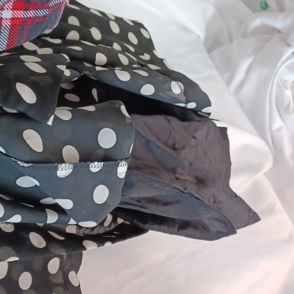 Vtg Dennis Goldsmith Black/white polkadot 80's Dress, open back, lined - Picture 7 of 8